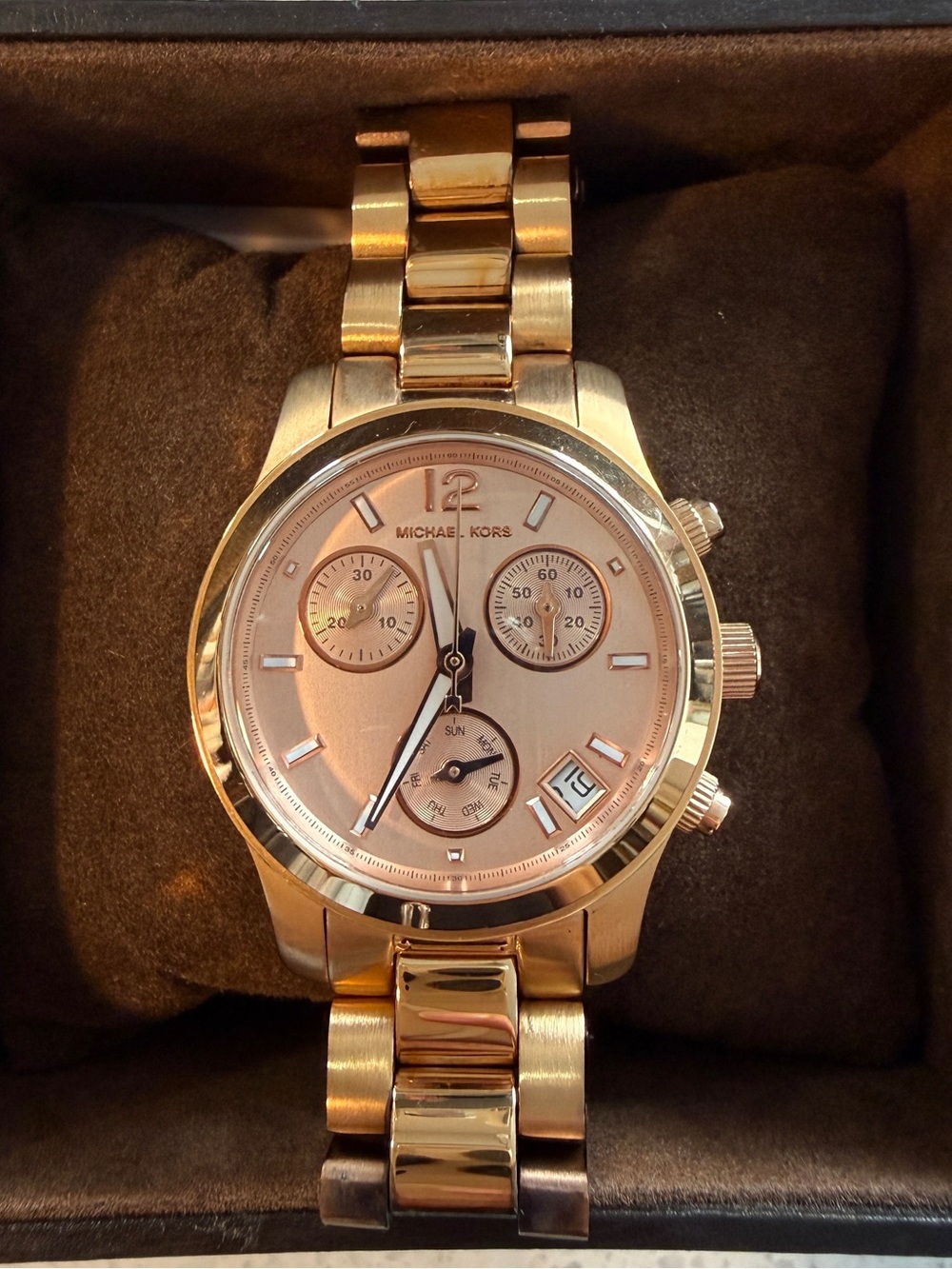 Michael Kors MK-5430 Women's Rose Gold Chronograph Bracelet Watch